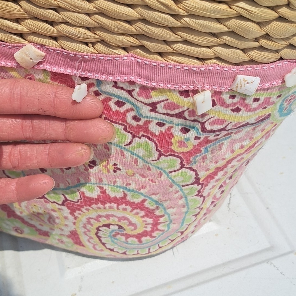 VERA BRADLEY STRAW TOTE EUC - Picture 4 of 10